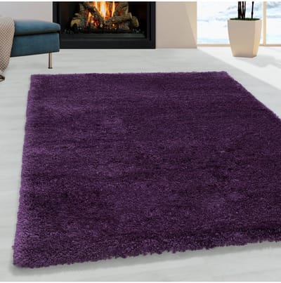 Harig vloerkleed voor de woonkamer, aangenaam zacht vloerkleed voor de slaapkamer, paars 200 cm rond