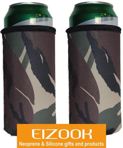 Eizook 2 st. Koelhoud blik hoes 50cl - Camouflage - blik koelhoud hoes