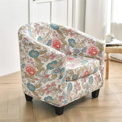 Bloemige Clubbankhoes Fauteuilhoes Elastische Tubstoelhoezen Huisdecoratie Enkele Bankhoes met Zitkussenhoes