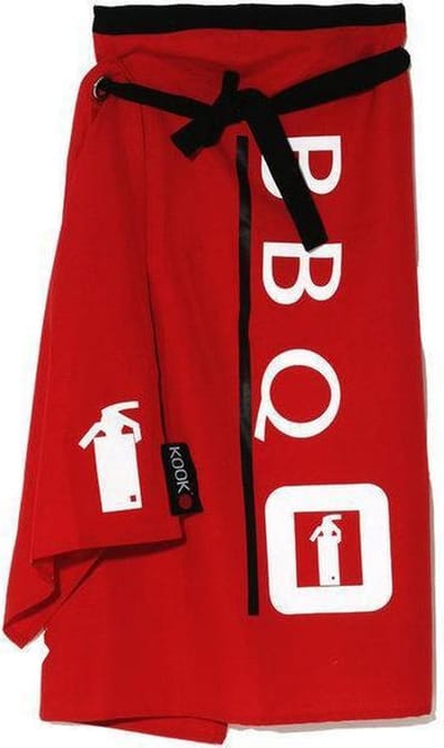 KOOK Sloofset BBQ 100 x 100 cm - Rood