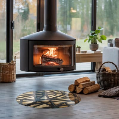 Coloray Vloerplaat Houtkachel - Plaat voor Onder Houtkachel - 60 cm x 60 cm - Open Haard Accessoires - Bruin Vloerplaat Kachel - Verwarmingsaccessoires - Plaat onder Houtkachel - Kachel Onderplaat - Vloerplaat Voor Kachel