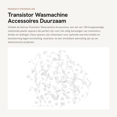 Dailygoods - Transistor Wasmachine Accessoires - Duurzaam - Lichtgewicht - Geïsoleerd Plastic - Afstandsbus Stroombuizen - Geschikt voor Diode Transis...