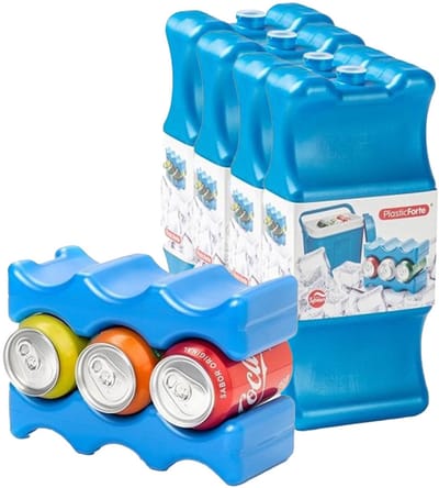 Plasticforte Koelelementen voor blikjes - 22 x 9 cm - 4x - blauw - blikken koelelement