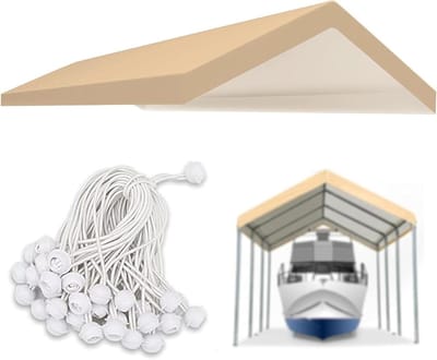 Carport Luifelhoes - Tent Top - Voertuig Beschermen - Waterdicht Polyethyleen - 10 x 20 Voet - Beige