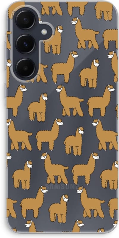 Case Company® - Hoesje geschikt voor Samsung Galaxy A55 hoesje - Alpacas - Soft Cover Telefoonhoesje - Bescherming aan alle Kanten en Schermrand