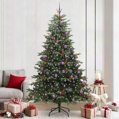 vidaXL - Kunstkerstboom - Groen - 240 - cm - PVC - en - Metaal - en - Plastic