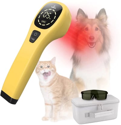 LUMÉ STORE Lasertherapie Apparaat Huisdieren - Infraroodlamp - Roodlichttherapie - Warmtelamp - Pijnverlichting - Draagbaar - Geel