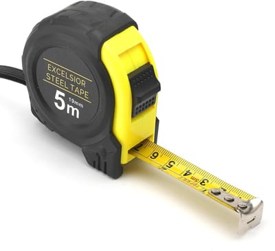 Meetlint 5 meter - Rolmeter precisie - Klus en bouw - Robuust en valbestendig - Metrisch imperiaal - Geel