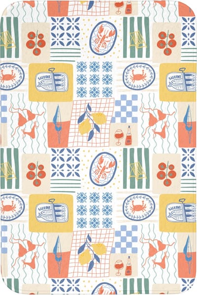 Badmat 60x90 cm - Antislip - Illustratie - Patroon - Grafisch - Kleur - Badmatten voor badkamer - Badkamermat - Douchemat - Badkamer mat