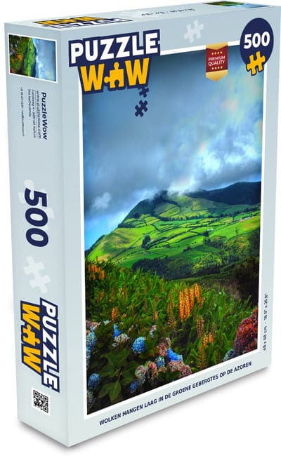 Puzzel Wolken hangen laag in de groene gebergtes op de Azoren - Legpuzzel - Puzzel 500 stukjes