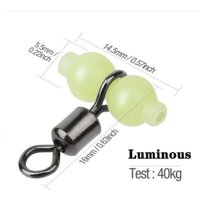 10 Stuks Lichtgevende Rolling Wartels Vissen Wartels Zeevissen Accessoires Haak Connector Rolling Wartels 3-weg Wartels 10pcs