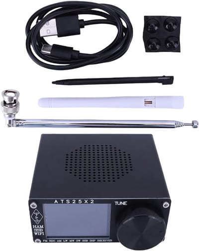 Kortegolf Radio - Frequentie Ontvanger - Signaal Scannen - 2.4 inch Touchscreen - 11.1 cm Breedte - Zwart