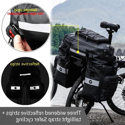 Multifunctionele 3-in-1 Fietstassen, Grote 75 Liter, Achterzit Bagagedrager met Rugzak en Waterdichte Regenhoes voor Toerfietsen en Reizen