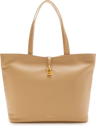 COCCINELLE Leren Schoudertas Shopper Coccinelle Magie Soft Handbag Grained Leather Fresh Beige