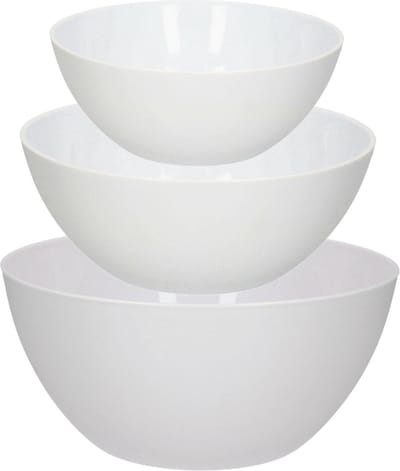 Plasticforte voedsel serveer schalen set - 6x stuks - kunststof - wit