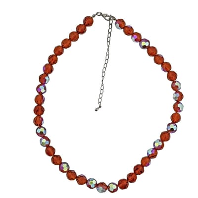 Behave Ketting - bruin - kralenketting - met glinsterende kralen - 45 cm