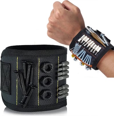 Magnetische Armband Met 3 Mageetvakken I Gereedschapsgordel Pols I Polsband Voor Schroeven I Doe Het Zelf Armband I One Size I Zwart
