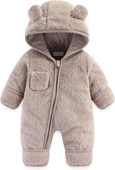 Baby Romper Outfit - Winterpakje Fleece - Warm Aankleden - Met Muts en Sokjes - 220 Gram - Meerdere Kleuren