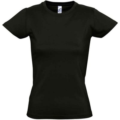 SOLS Dames/Dames Imperial T-shirt (Diep zwart)