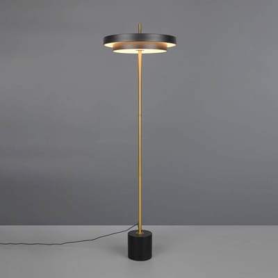 Trio Lighting LED vloerlamp Keaton, zwart/goudkleurig, hoogte 138 cm, CCT