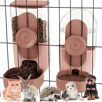 1L Hangende Voeder- en Waterautomaat voor Kleine Hond, Kat, Konijn, Cavia, Fret - Kooivoeding