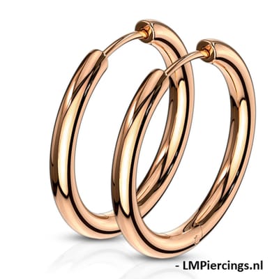 Oorringen basic ringen 0.8x12 - rose goud - LMPiercings