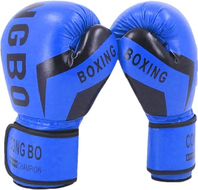 Boxhandschoenen Kinderen - Trainingshandschoenen Boksen - Kickboksen Thai - Zeer Elastisch Schuim - 6-12 Jaar - Blauw Zwart