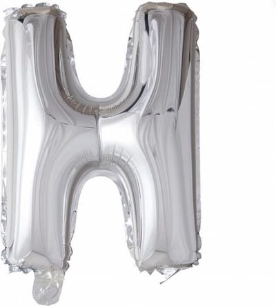 Folie Ballon - 41cm Zilver Letter H