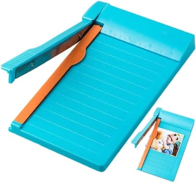 Mini Papiersnijder - Papier Trimmer - Nauwkeurig Snijden - Metalen Snijblad - 6 Inch - Blauw