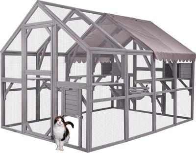MaxxPet Kattenkooi - kattenvolière - kattenbench - kattenren 280x188x188cm - Antraciet