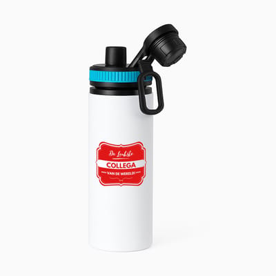 Hacebo® - De leukste collega waterfles met draaidop blauw - Collega - een collega - werk - afscheidscadeau - verjaardagscadeau - water fles - 850ML
