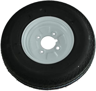 Aanhangerwiel met band - Reservewiel trailer - Veilig transport - Hoge snelheid band - 400x8 inch - Zwart