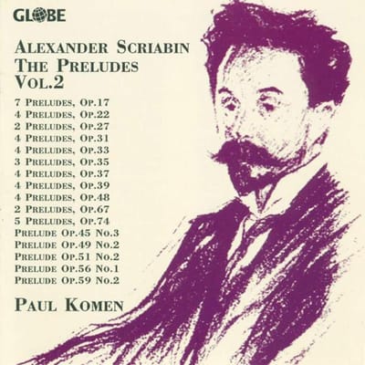 CD PAUL KOMEN - Scriabin: Preludes Deel 2 GLO5098 Globe 1993 Duitsland Klassiek Gebruikt gray
