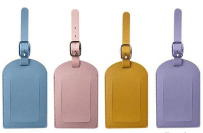 Oliva's - Bagagelabel voor koffer - Kofferlabel set van 4 stuks - Leer - Pastel kleuren