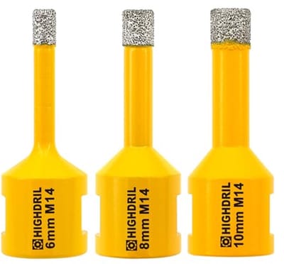 Diamantboren Set - Tegel Boren - Schoon Gaten Boren - Vacuüm Gesoldeerd - 6 8 10 mm - Chroom