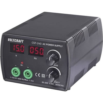 VOLTCRAFT CSP-240 Labvoeding, regelbaar wisselspanning 1 - 15 V/AC 1.5 A (max.) 22.5 W frequentieregeling Aantal uitgangen 1 x