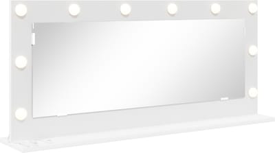 vidaXL - Make-up - Spiegel - Wit - 100 - x - 45 - x - 18 - cm - Glas - en - samengesteld - hout