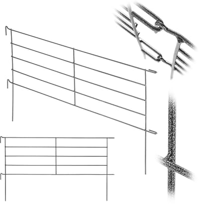 KADAX Tuinhek, rooster van stalen staaf, gepoedercoate tuinhek met metalen bevestigingen, vijverhek, decoratieve omheining voor tuin, vijver, boom, rabatten, hekelementen (hoogte 60 cm, stijl B)