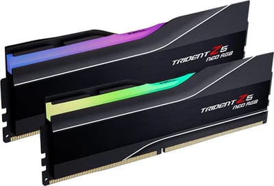 G.Skill Trident Z5 Neo RGB F5-6400J3239G16GX2-TZ5NR - Geheugen DDR5 - 32 GB: 2 x 16 GB - 288-PIN - 6400 MHz / PC5-51200 - CL32 - 1.4V - Non-ECC - AMD EXPO - zwart
