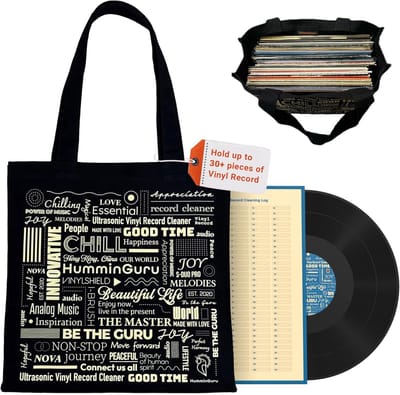 Duurzame Tote Bag voor Vinylplaten - Grote Capaciteit Canvas Tas voor Albums, Laptop en Meer