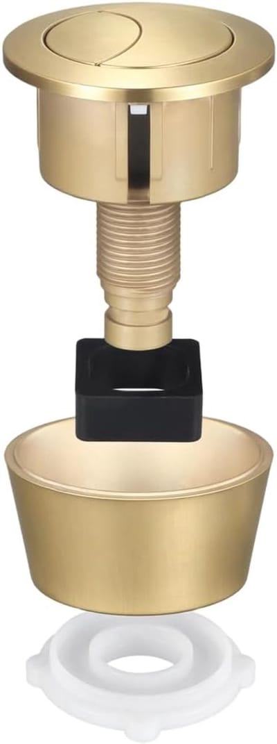 Toilet Spoelknop - Dubbele Spoelknop - Water Besparen - Eenvoudige Installatie - 6 x 6 x 6 cm - Goud