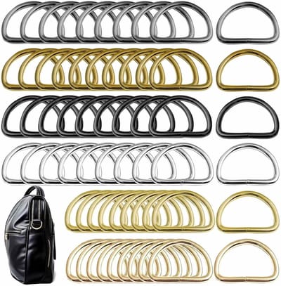 Hoge kwaliteit D-Ringen voor DIY-projecten en tas handvatten - 60 stuks in diverse kleuren zoals zilver, goud, zwart, brons en antiek