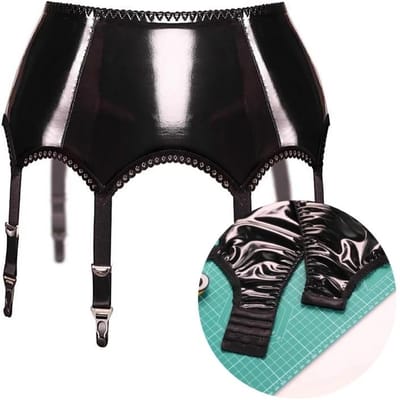 Sexy Meerdere Keuzes Luxe Jarretelgordel Vrouwen Glanzende Satijnen Miniskirt Metalen Clips Jarretel Suspender Gordel Voor Ol Sexy Danser Sm Spel M black