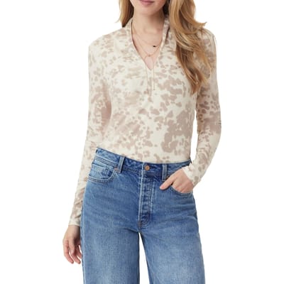 Scotch & Soda Long Sleeve Knit Top Whitecap Gray Cow Print Taglia: XS | Maglie a manica lunga Outlet | Donna | Grigio