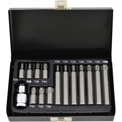 Awtools - TORX Eindstukken Set - 15-delig - Staal S2 - Professioneel