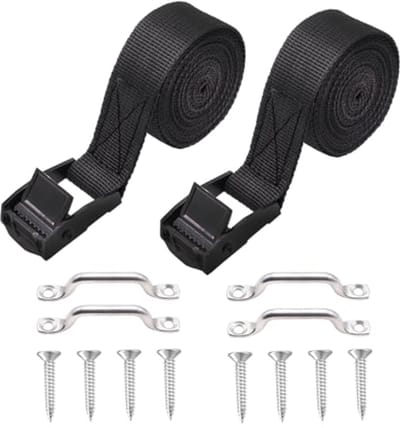 Batterij Tie Down Strap Kit 6,6 ft met Roestvrijstalen Cam Gesp en Beugels