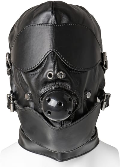 Volledige BDSM Hoofdkap met Mondknevel & Blinddoek – Verstelbare Fetish Masker voor Dominantie & Overgave