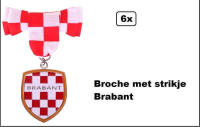 6x Broche met strikje Brabant - Strikje met speld/hanger Brabander - Thema feest party onderscheiding