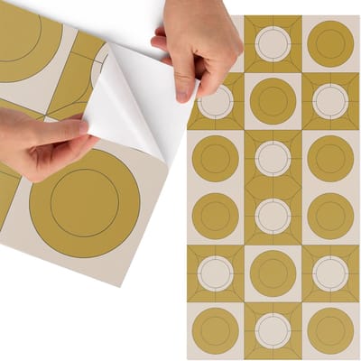 Tulup Meubelfolie - Mosterdwielen Plakfolie Meubels - 75x150 cm - Beige Meubelfolie - Plakfolie Meubels - Minimalist Meubelfolie - Decoratiefolie Zelfklevend - Slaapkamer decoratie - Geometrie