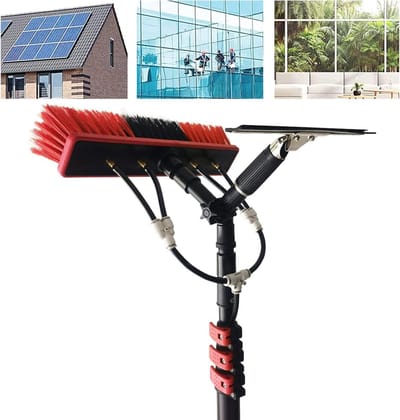 Raamreinigingspaal - Schoonmaaksteel - Hoge ramen wassen - Water/slang gevoed - 6 meter - Zilver